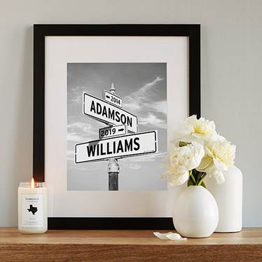 Uncommon goods intersection of love photo print